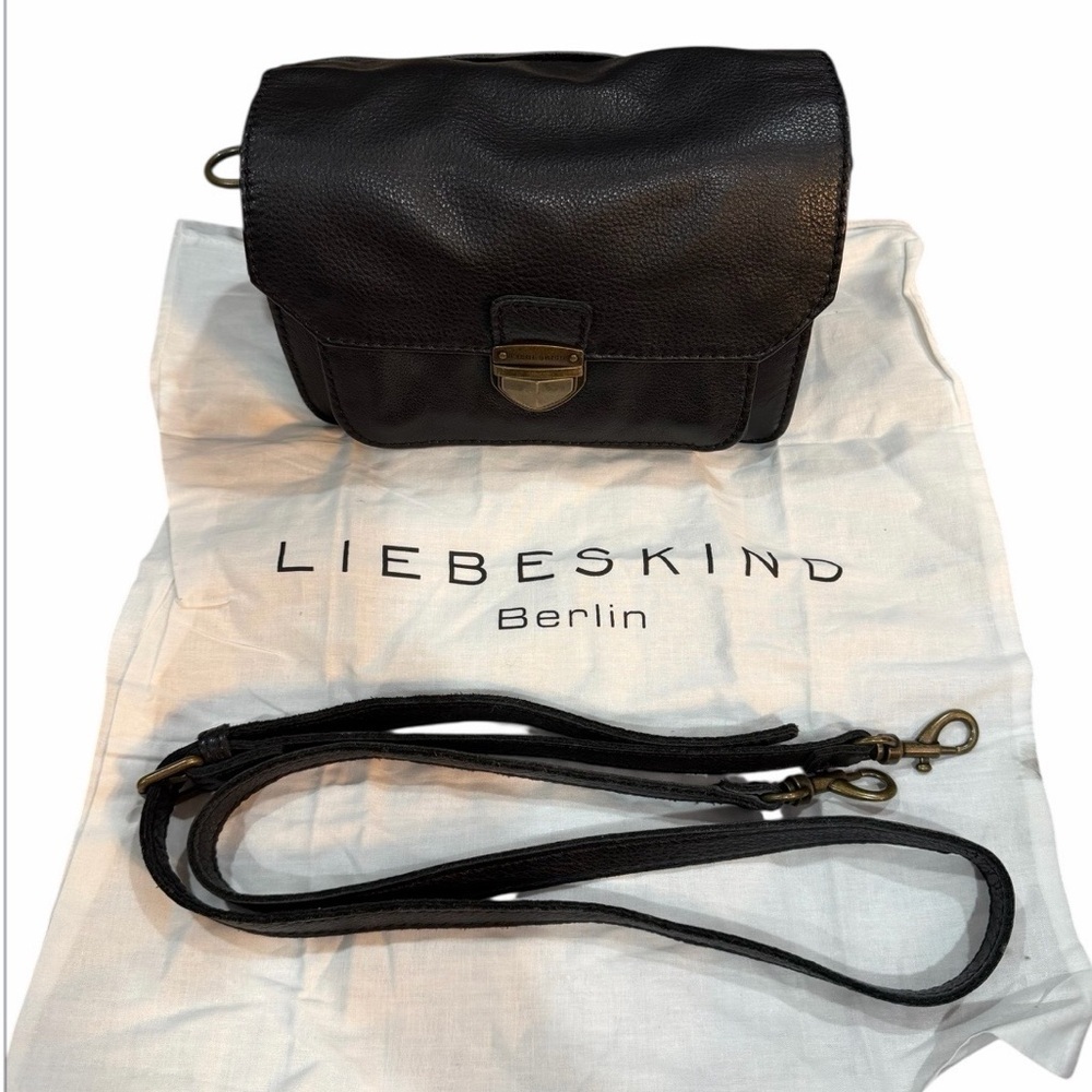 Liebeskind Black Leather Flap Bag With Dust Bag